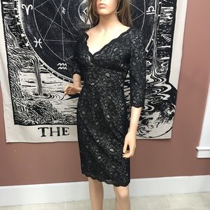 NEW Adrianna Papell Black Lace Sheath Dress Sz 4